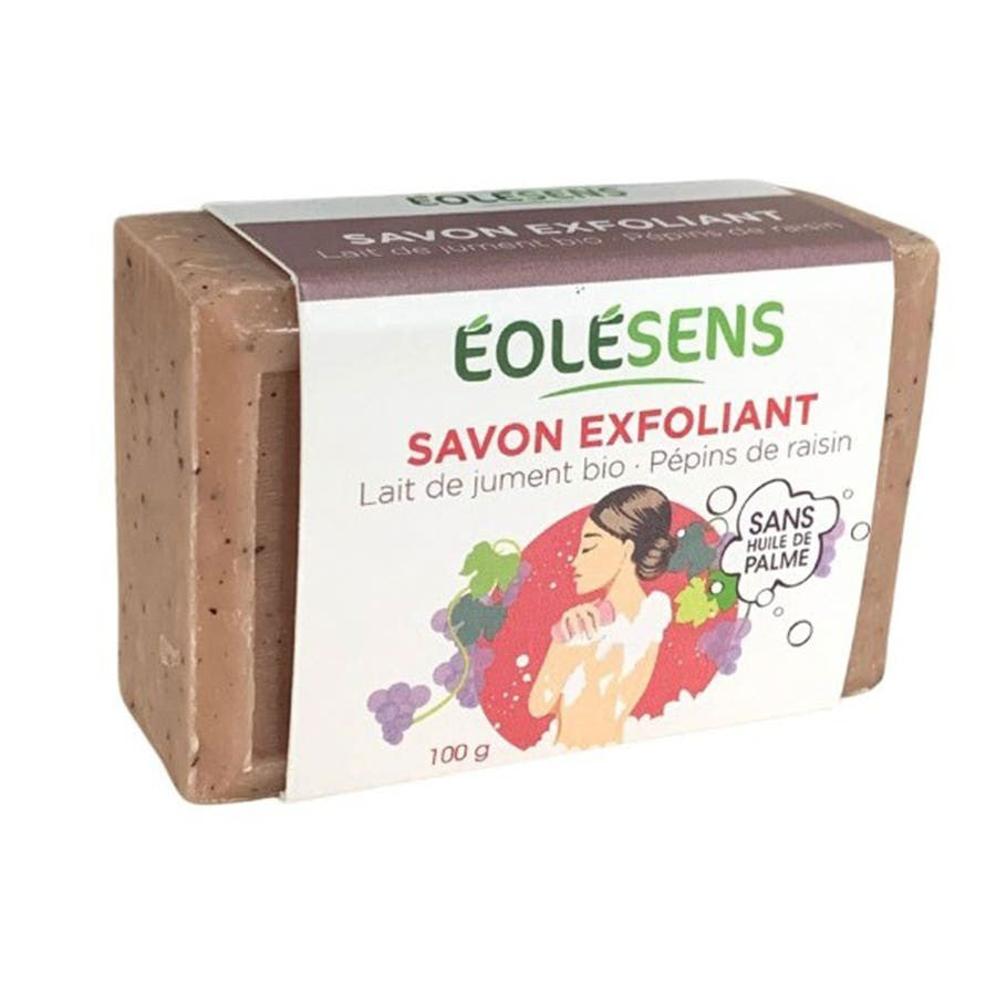 Savons exfoliants Eolesens au lait de jument bio et aux pépins de raisin 100 g 