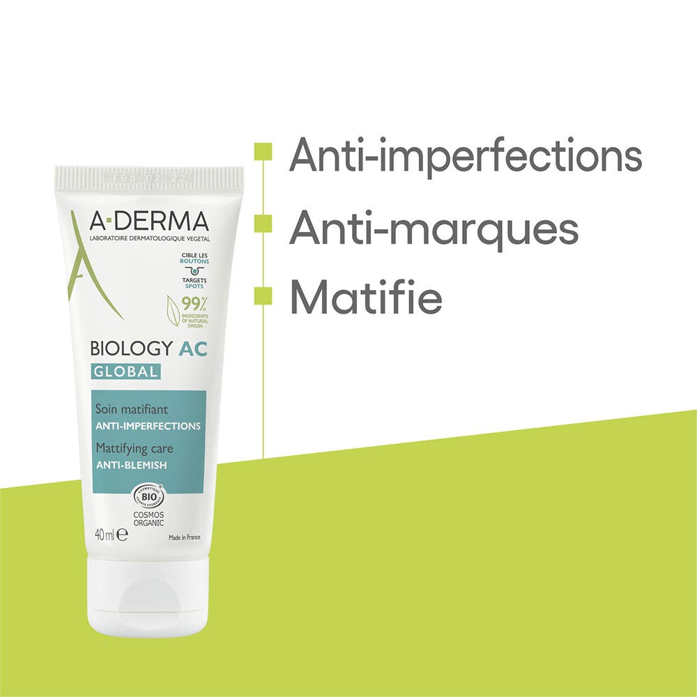 A-Derma Biology AC Global Mattifying Care Anti-Blemish 40ml (1.35fl oz)