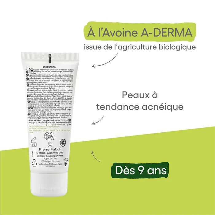 A-Derma Biology AC Soin Matifiant Global Anti-Imperfections 40 ml (1,35 fl oz)