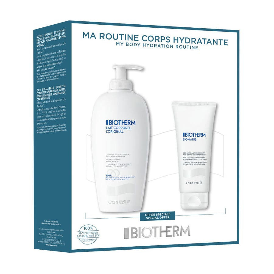 Biotherm Ma routine hydratante pour le corps avec lait corporel et crème Biomains, 400 ml + 100 ml 