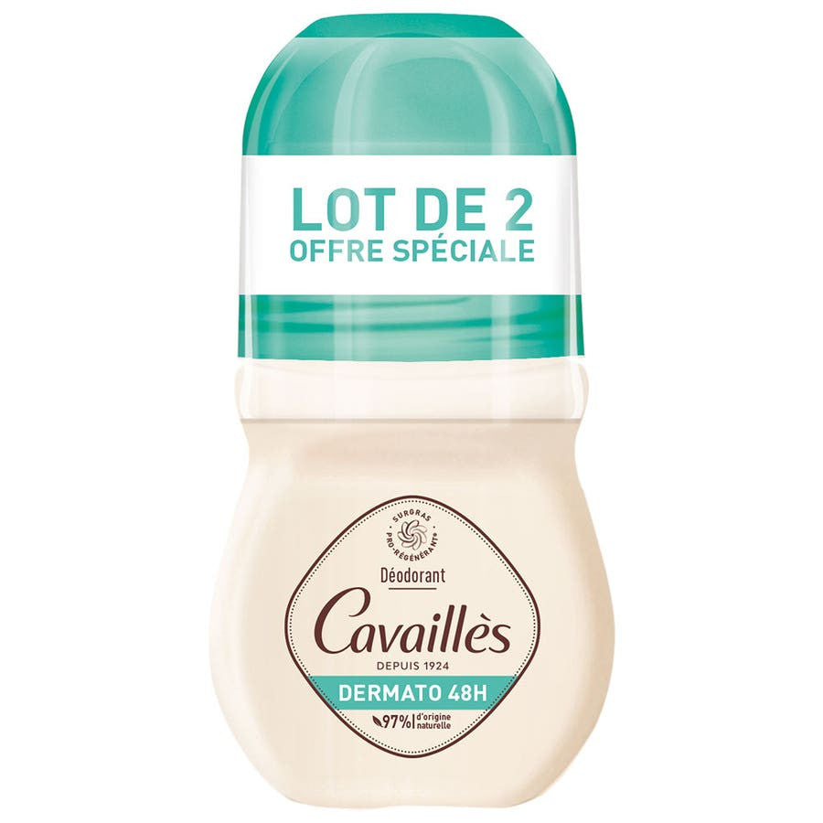 Rogé Cavaillès Dermato Déodorant Roll-On 48H Peaux sensibles 50 ml x2 