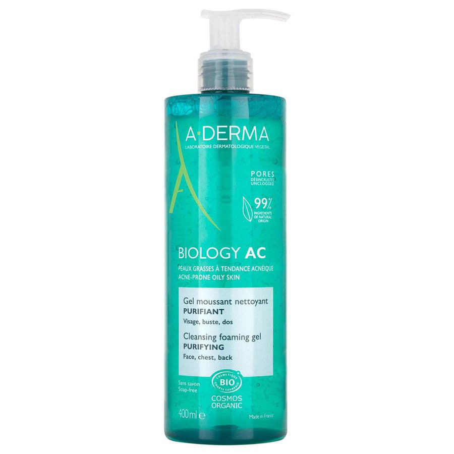 Gel moussant purifiant A-Derma Phys-AC pour peaux à tendance acnéique 400 ml (13,52 fl oz) 