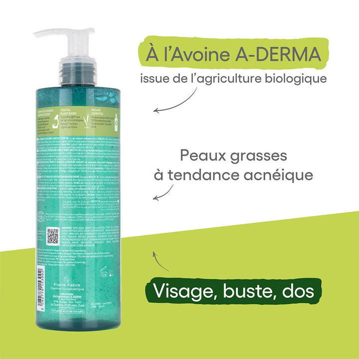 A-Derma Phys-AC Purifying Foaming Gel for Acne-Prone Skin 400ml (13.52 fl oz)