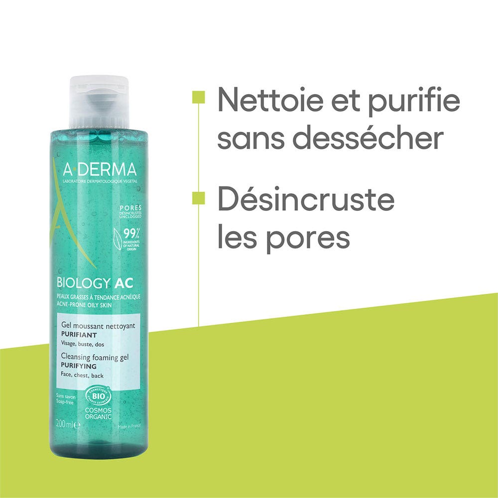 A-Derma Biology AC Purifying Foaming Gel Oily acne-prone skin 200ml (6.76fl oz)