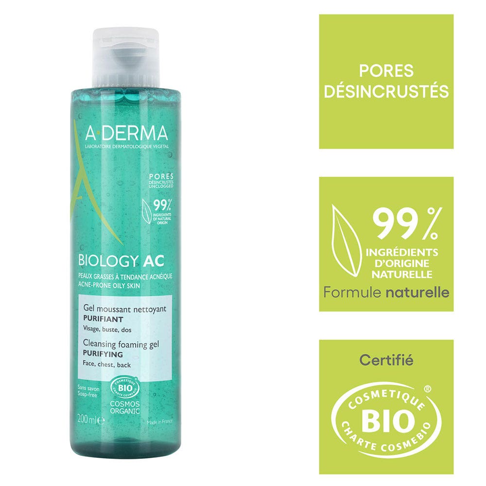A-Derma Biology AC Purifying Foaming Gel Oily acne-prone skin 200ml (6.76fl oz)