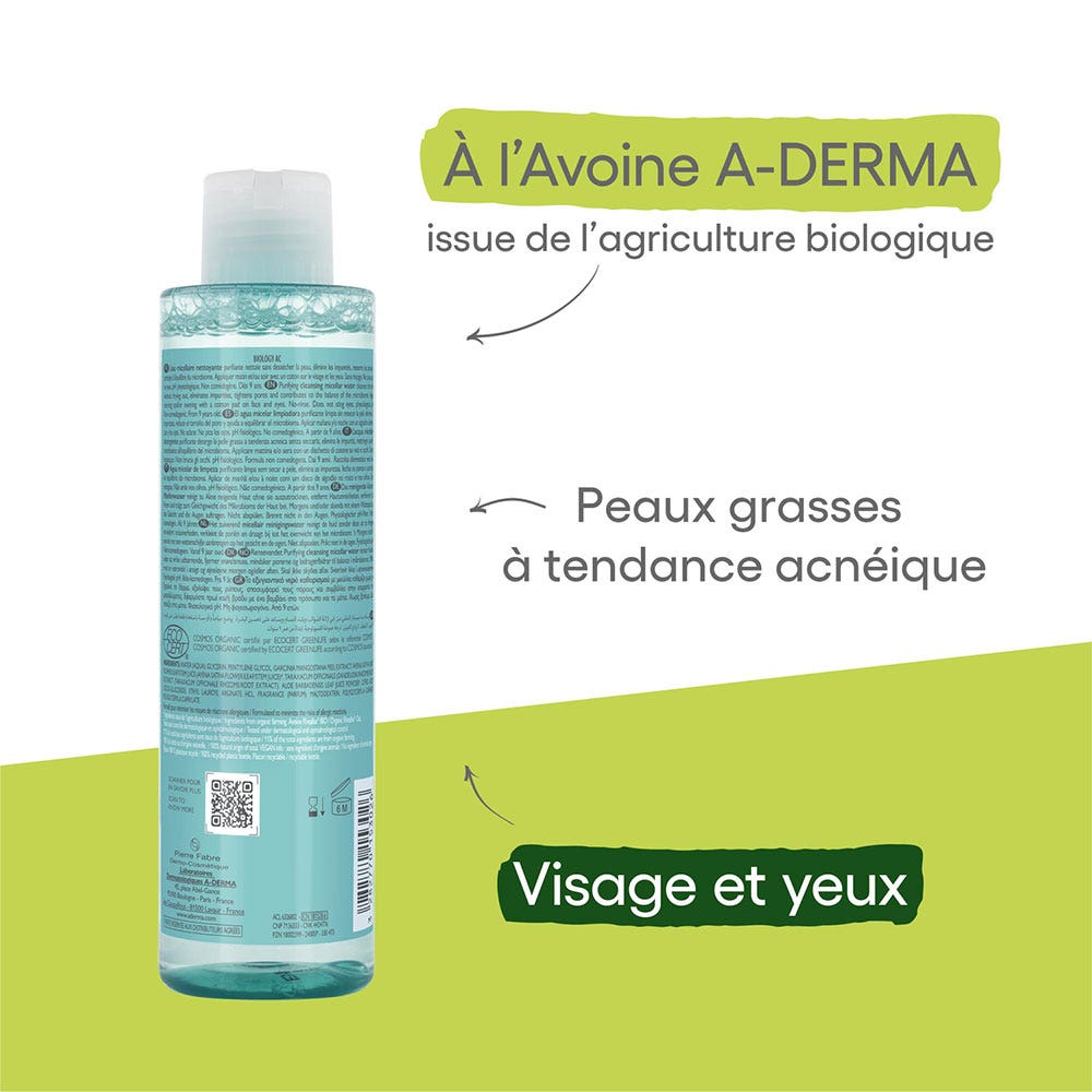 A-Derma Biology AC Purifying Micellar Water Bio 200ml (6.76fl oz)
