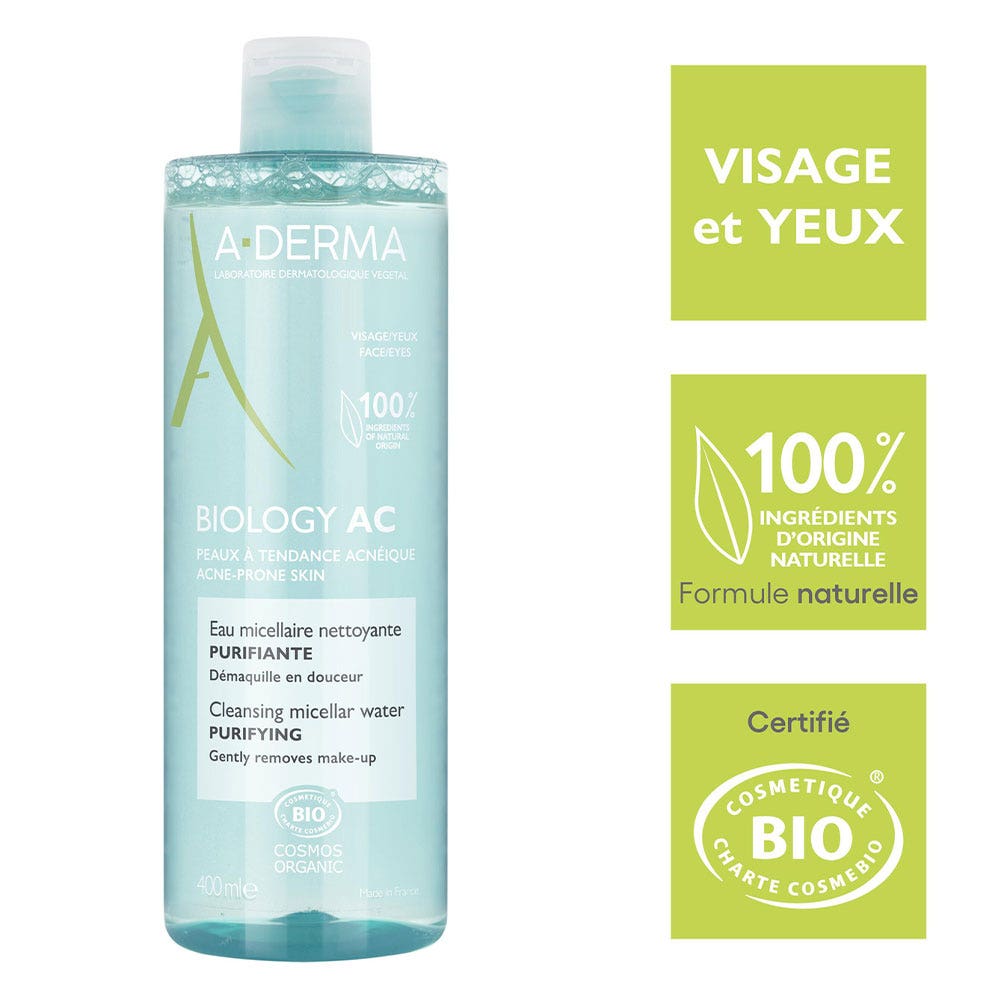A-Derma Biology AC Purifying Micellar Water Bio 400ml (13.52fl oz)