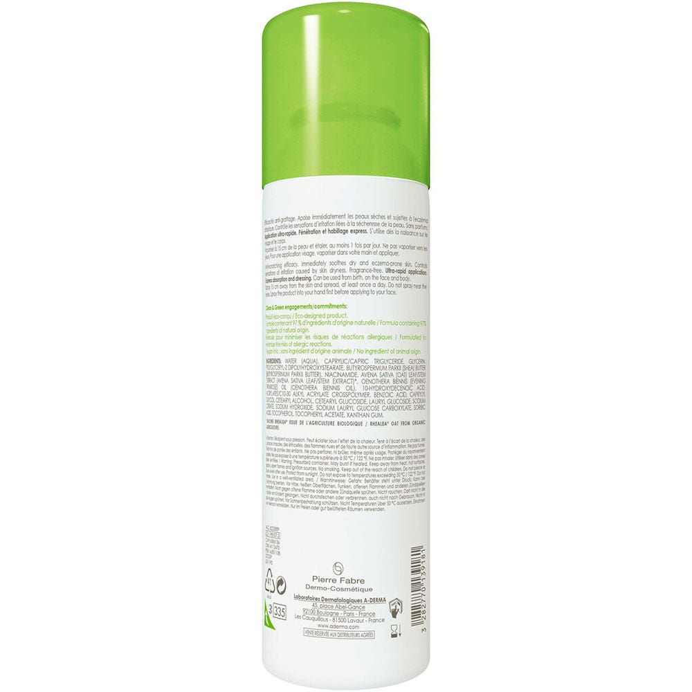 A-Derma Exomega Control Anti-Scratching Emollient Spray Dry Skin prone to Atopic Eczema 200ml (6.76fl oz)