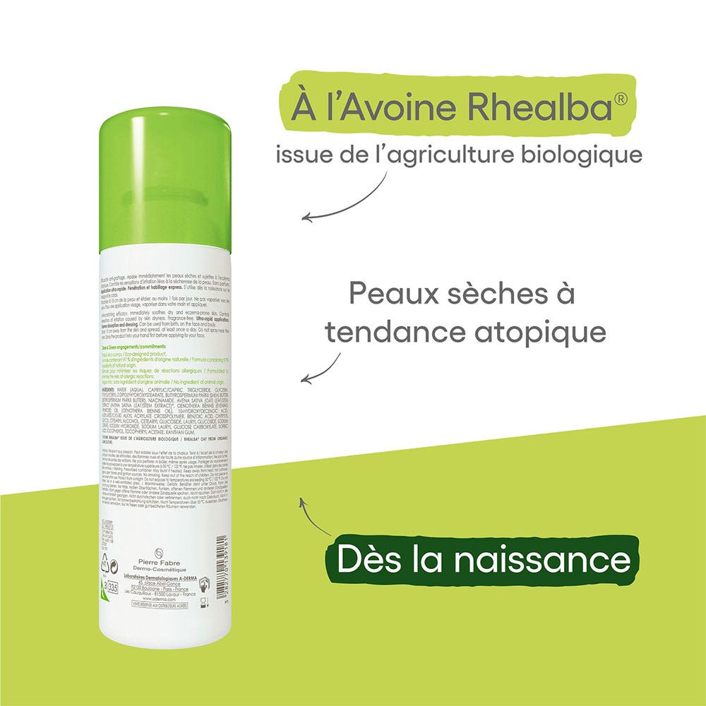 A-Derma Exomega Control Anti-Scratching Emollient Spray Dry Skin prone to Atopic Eczema 200ml (6.76fl oz)
