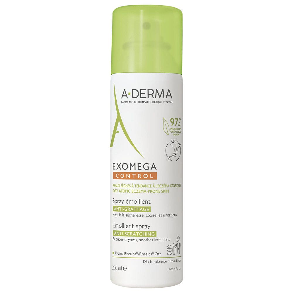 A-Derma Exomega Control Anti-Scratching Emollient Spray Dry Skin prone to Atopic Eczema 200ml (6.76fl oz)