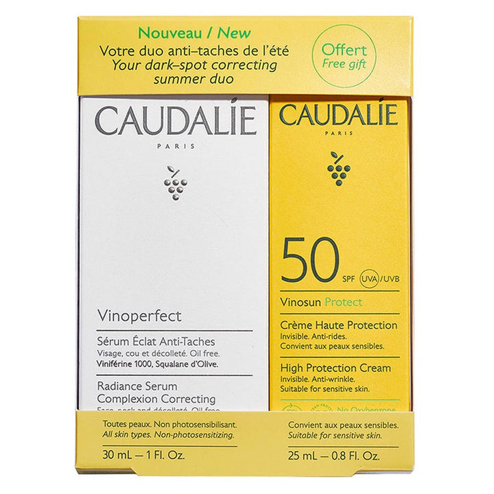 Caudalie Vinoperfect Anti-Ageing Sun Cream SPF50 and Radiance Serum Gift Box