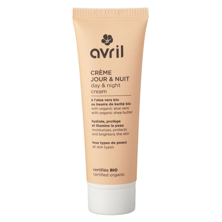 Avril Crème jour et nuit au jus d'aloe vera et beurre de karité bio 50 ml (1,69 fl oz) 