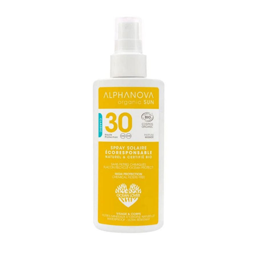 Crème solaire bio Alphanova SPF30 au parfum de monoï 125 g 