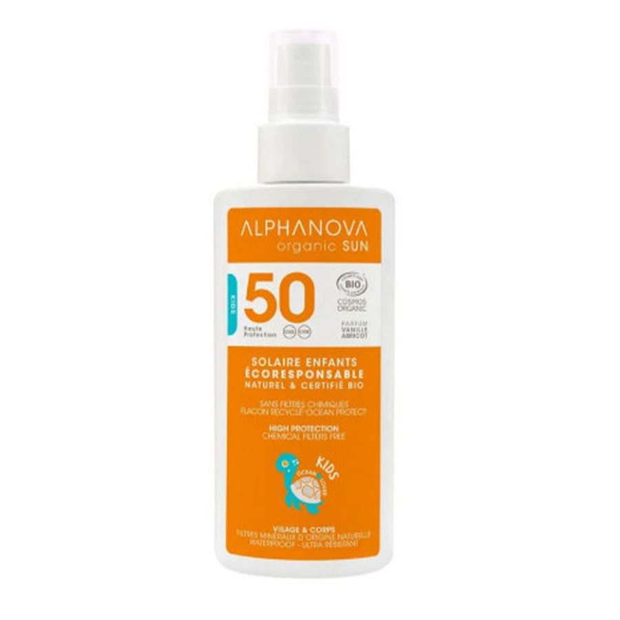 Alphanova Sun Kids Très Haute Protection Spf50+ Parfum Vanille Abricot 125 ml 