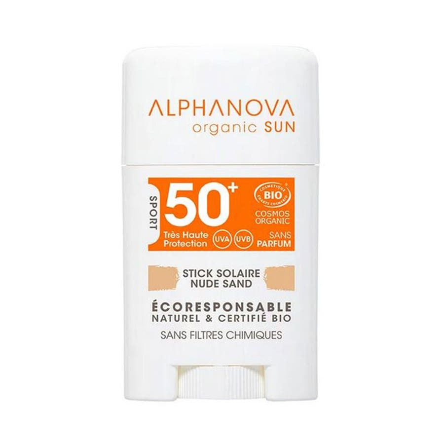 Alphanova Sun Stick Solaire Visage Bio SPF50+ Beige Naturel 12 g (0,42 oz) 