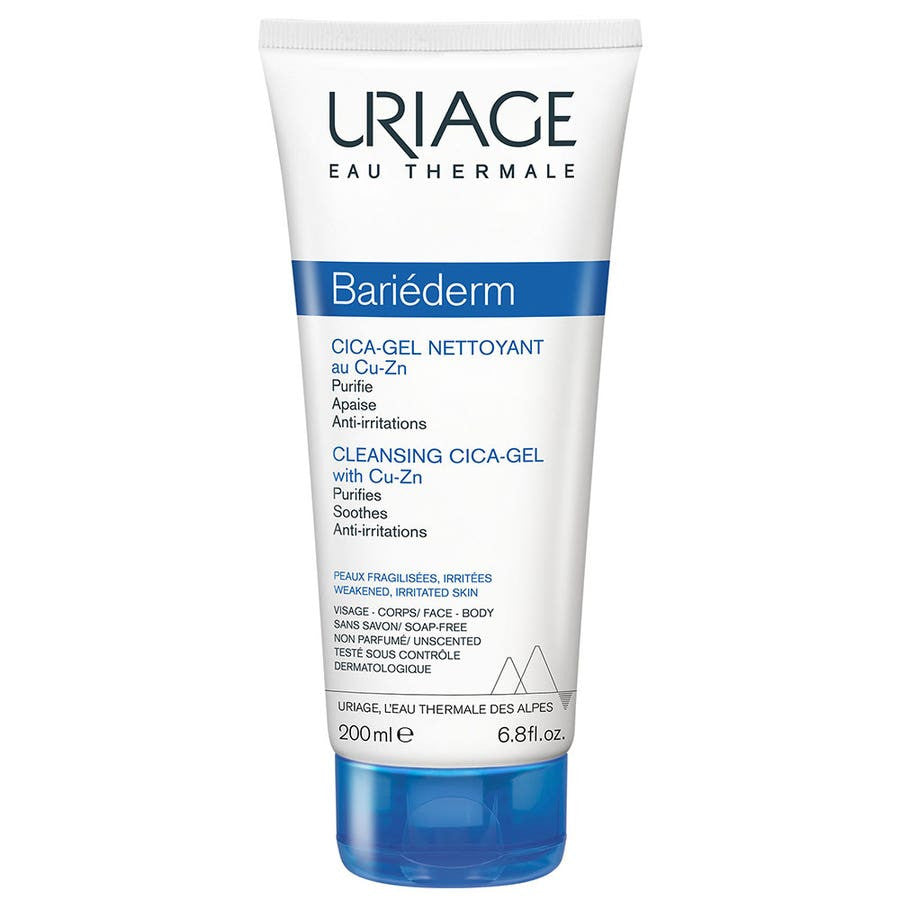 Uriage Bariederm Cleansing Cica-Gel for Irritated Skin 200ml (6.76 fl oz)