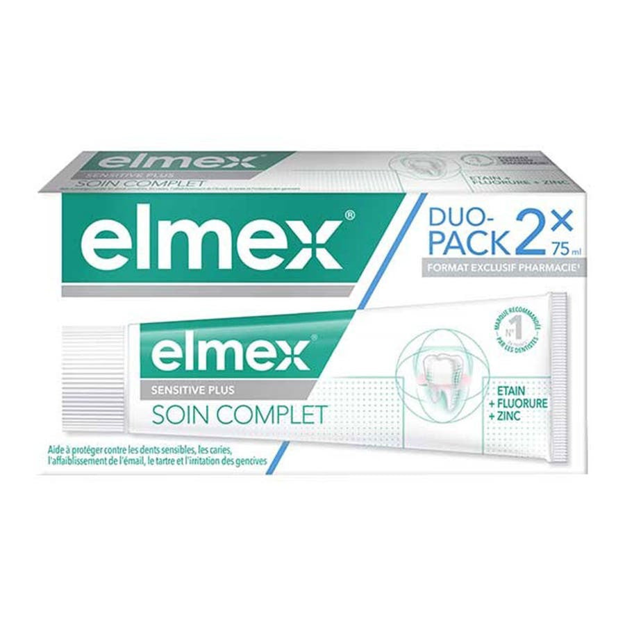 Elmex Sensitive Plus Complete Care Toothpaste 75ml x2 (2.53fl oz x2)