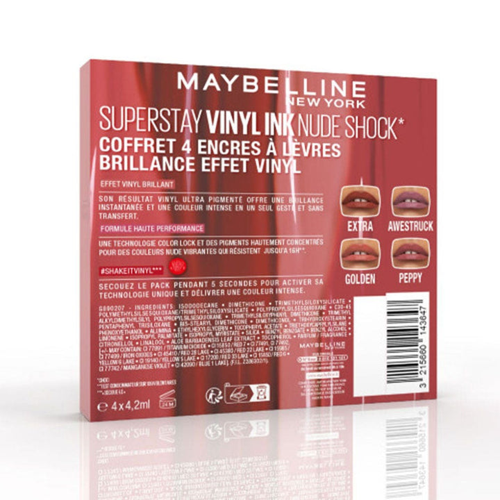 Maybelline New York Superstay Vinyl Ink Nude Shock Giftboxes 4 Lips Inks 4.2ml x4 (0.14fl oz x4)