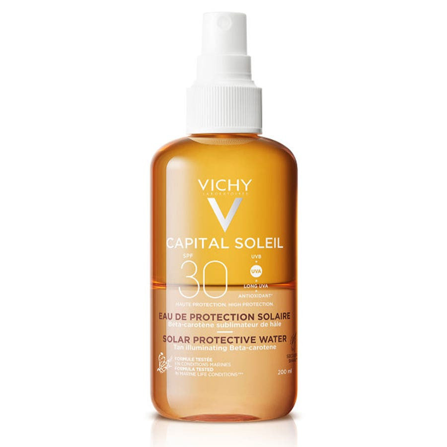 Vichy Capital Soleil Eau Solaire Protectrice SPF 30 avec Activateur de Bronzage 200 ml 