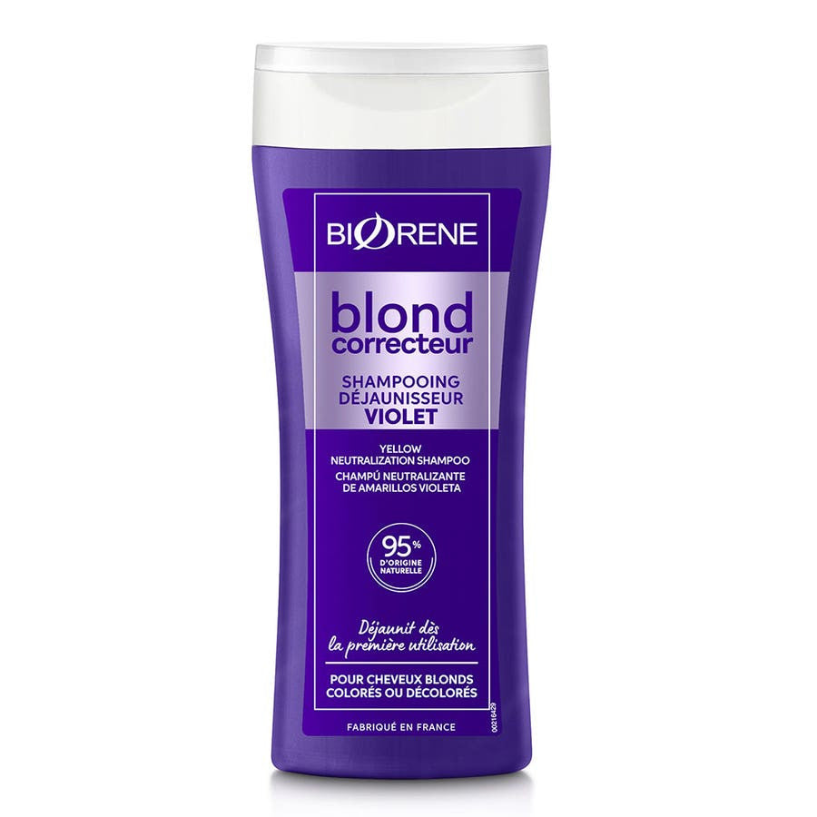 Bior ne Blond Corrector Shampooing Déjaunissant Violet Cheveux blonds, Cheveux colorés, Cheveux décolorés 200 ml (6,76 fl oz) 