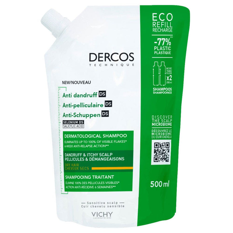 Vichy Dercos Eco Refill Anti-Dandruff Shampoo for Dandruff and Itching Dry hair 500ml (16.91fl oz)