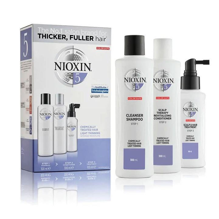 Nioxin Kit Système 5 Soin Densifiant Cheveux Chimiquement Traités 350 ml (11,83 fl oz) 