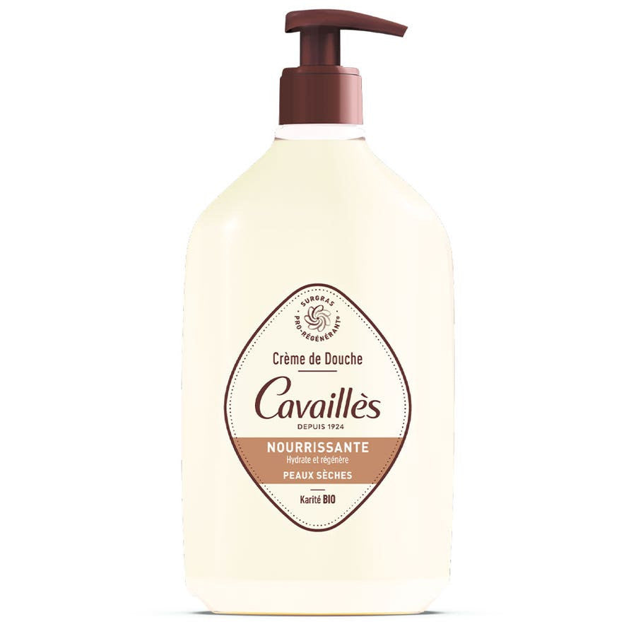 Rogé Cavaillès Crème de douche Surgras Actif au beurre de karité pour peaux sèches 750 ml (25,36 fl oz) 