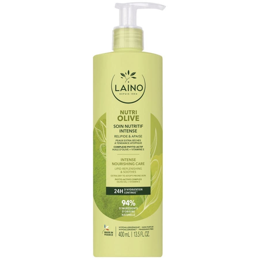 Laino Nutri Olive Soin Corps Nourrissant Intense à l'Olive Peaux Extra Sèches Atopiques 400 ml 