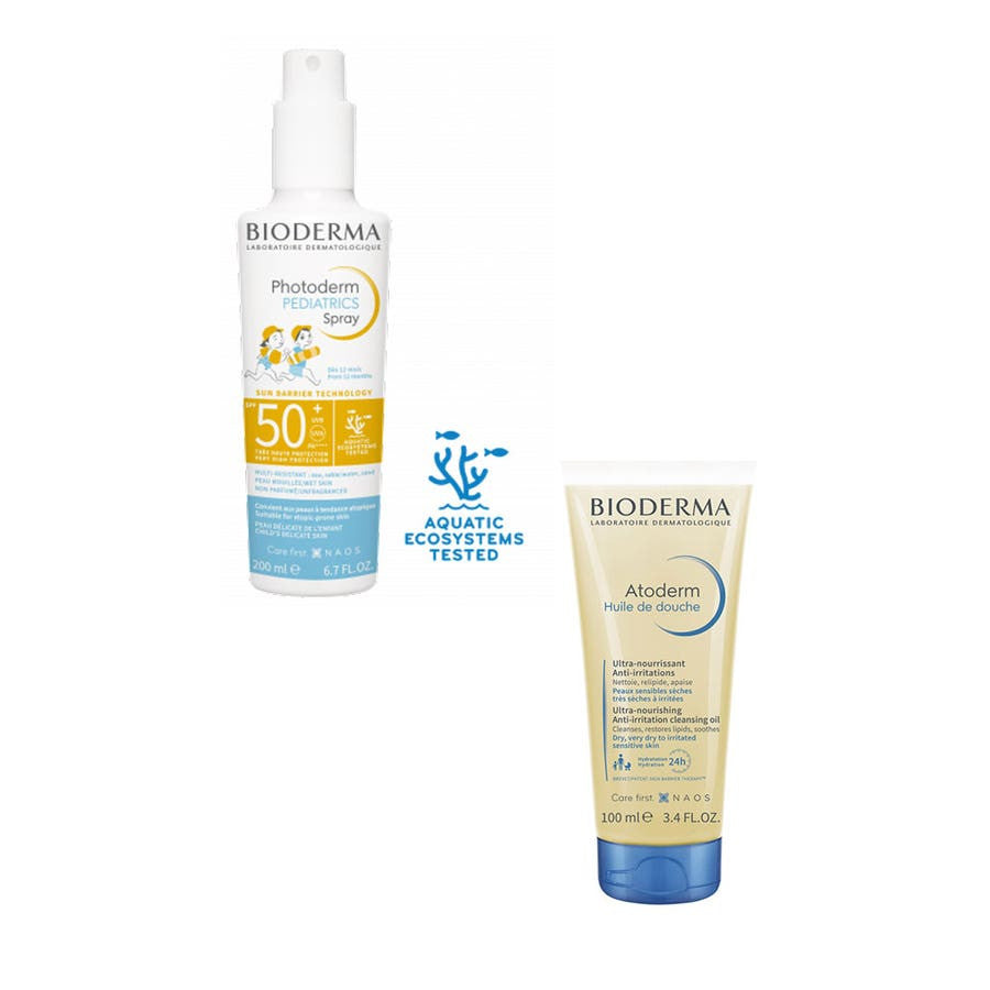 Bioderma Photoderm Atoderm SPF50+ Pediatrics Spray and Shower Oil Set