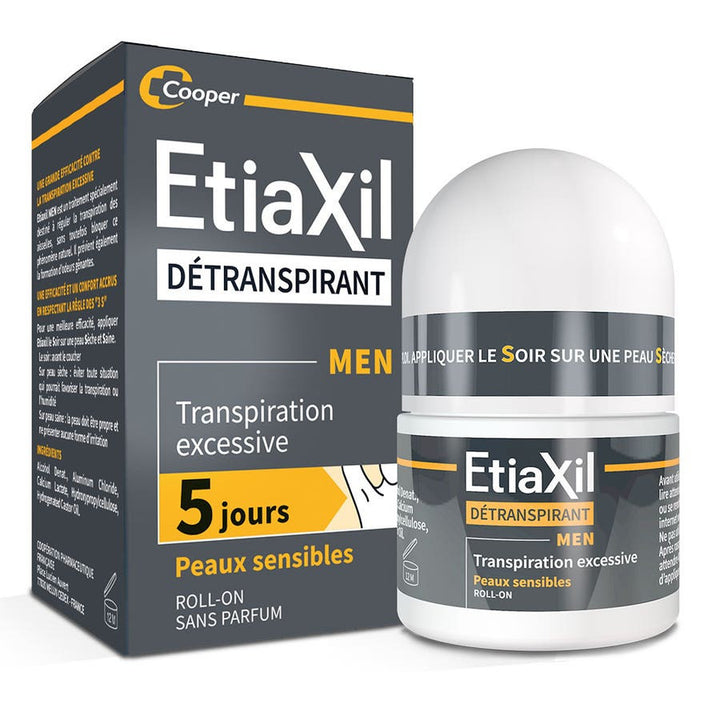 Etiaxil Men's Antiperspirant Roll-On for Excessive Sweating - 5 Days, 15ml