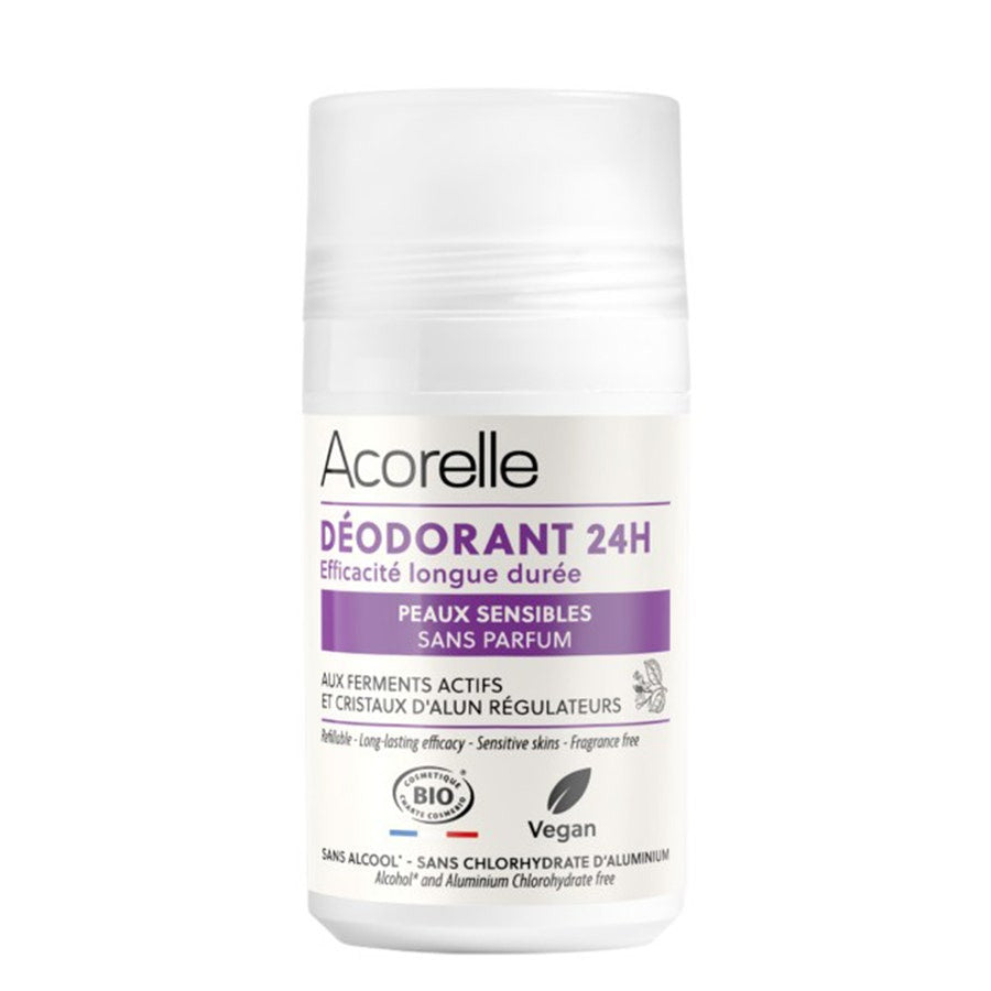 Acorelle Deodorant Roll-On 24-Hour Long-Lasting Efficacy for Sensitive Skin 50ml (1.69 fl oz)