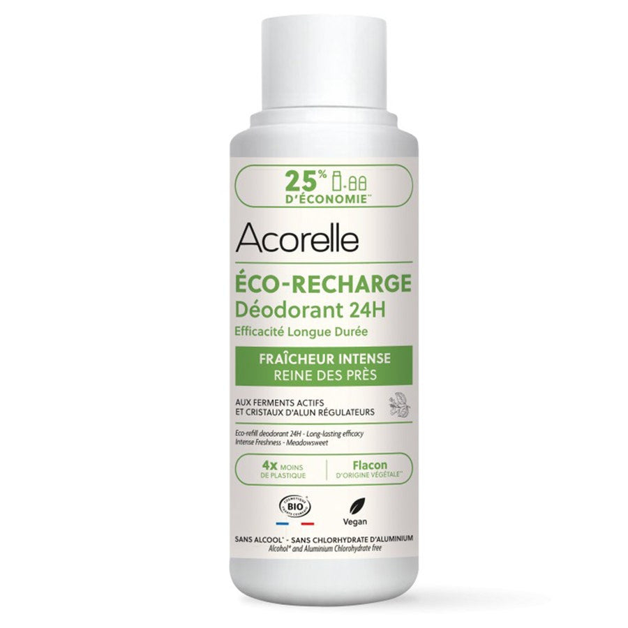 Acorelle Eco Recharge Déodorant Roll-On 24h Bio Certifié Fraîcheur Intense 100 ml 