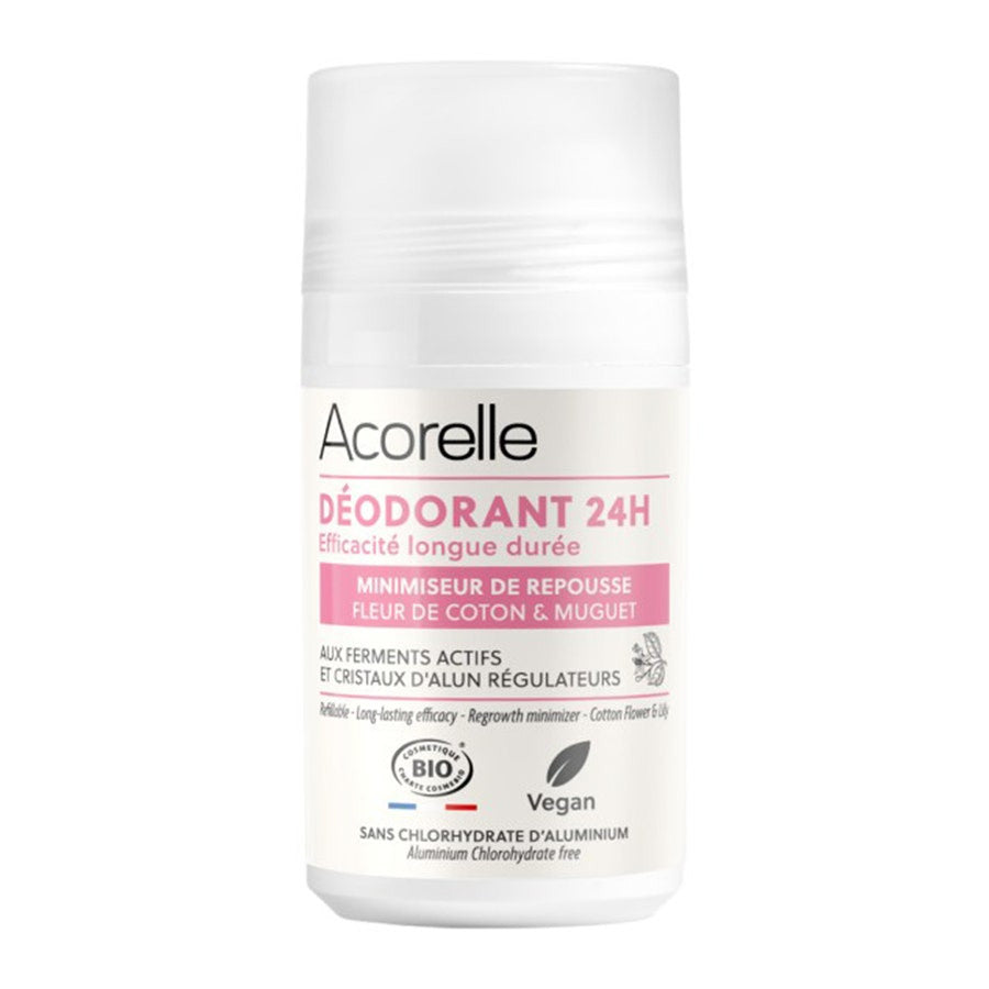 Acorelle Deodorant Roll-On 24h Hair Regrowth Minimizer Bio Certified 50ml (1.69 fl oz)