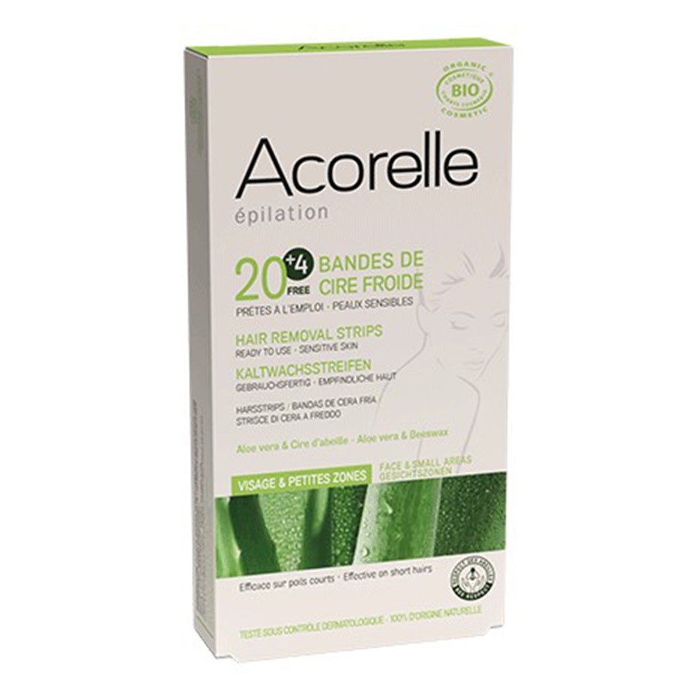 Acorelle Certified Organic Face Cold Wax Strips 4.8ml (0.16fl oz)