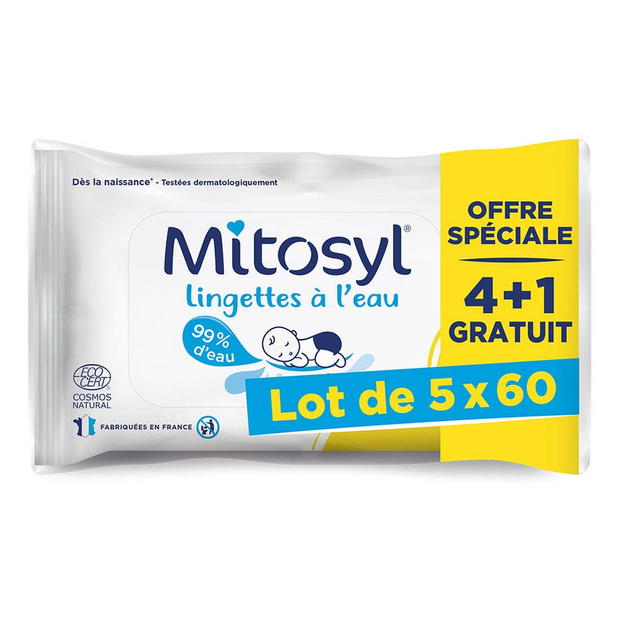 Mitosyl Water Wipes 5x60 (4 + 1 Free)