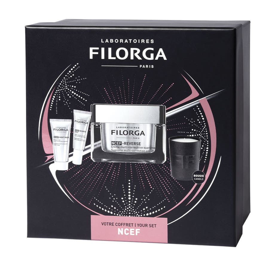 Coffrets cadeaux Filorga Ncef-Reverse avec mini bougie 