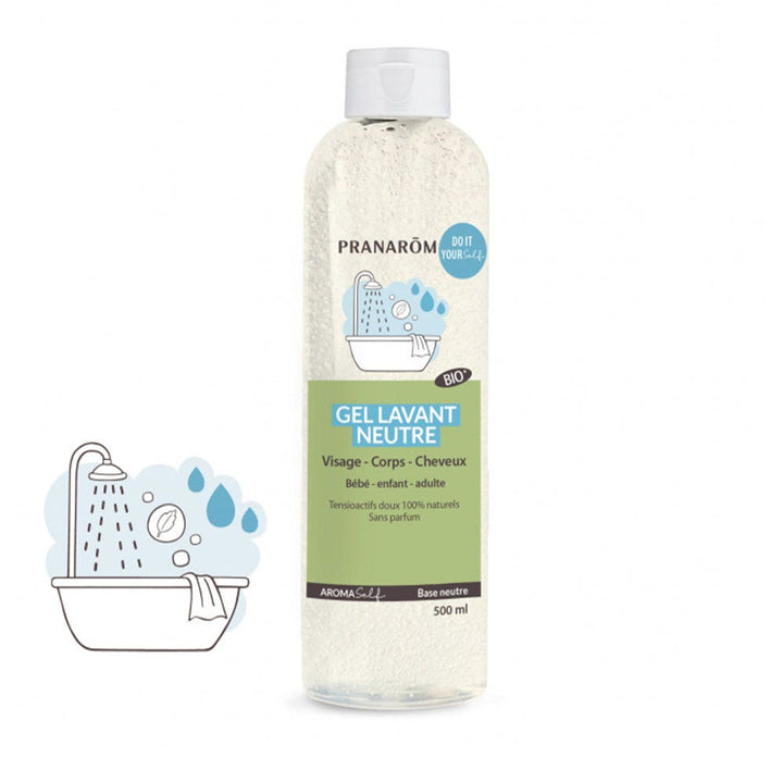 Pranarôm Aromaself Gel Lavant Base Neutre Bioes Face, Body and Hair 500ml (16.91fl oz)