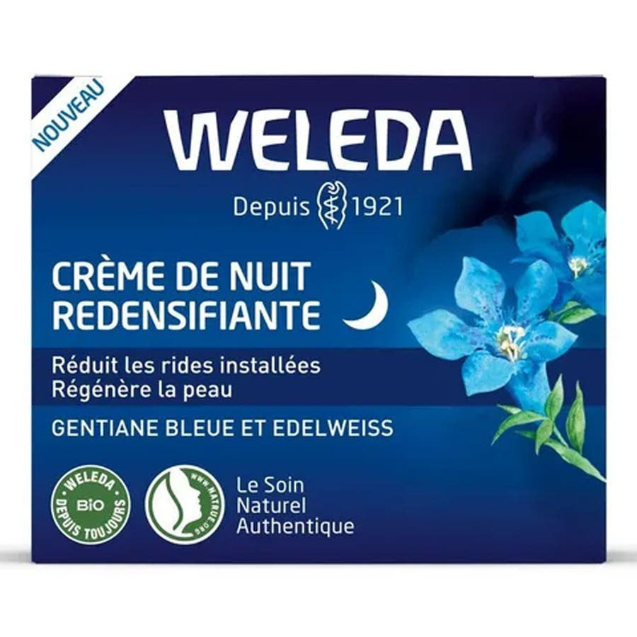 Weleda Crème de Nuit Redensifiante Gentiane Bleue et Edelweiss Onagre 30 ml 