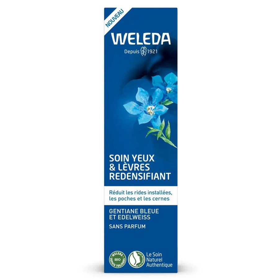 Weleda Soin Redensifiant Yeux et Lèvres Gentiane Bleue et Edelweiss Onagre 10 ml 