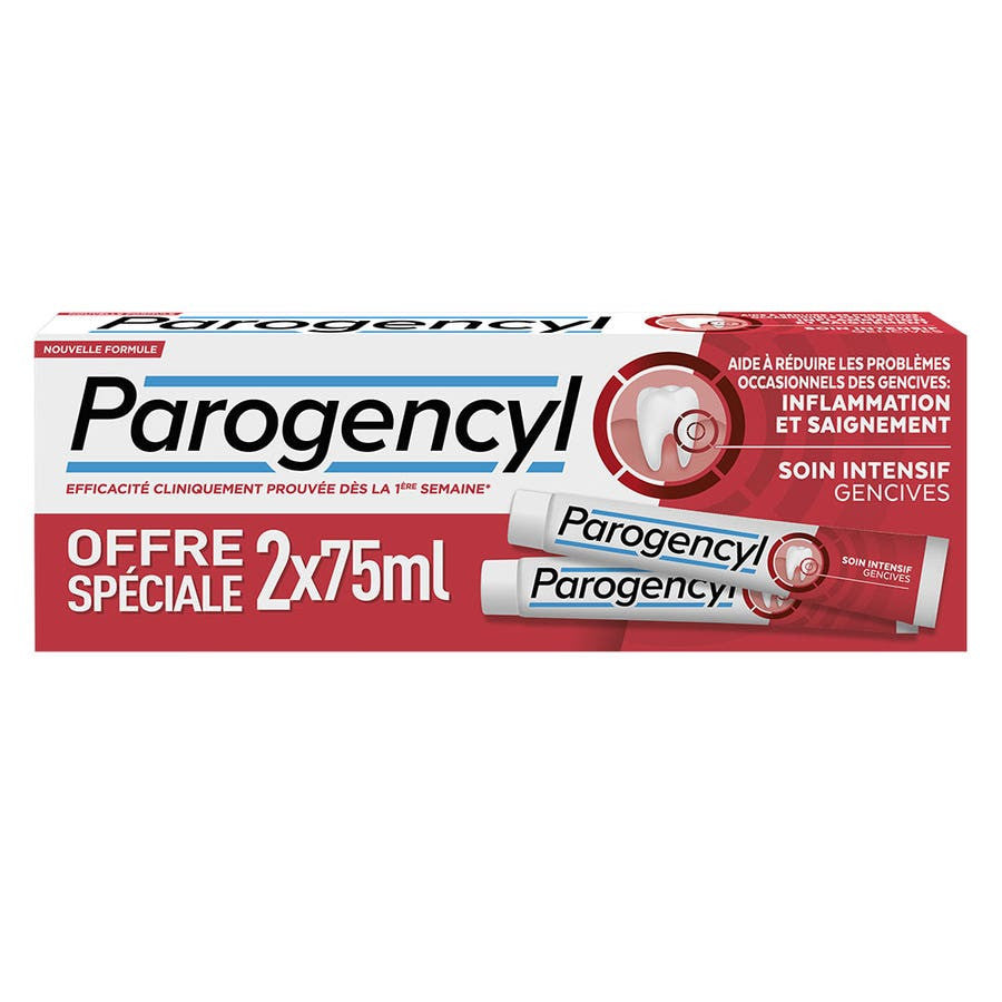 Parogencyl Dentifrice Soin Intensif des Gencives 75 ml x2 (2,53 fl oz x2) 