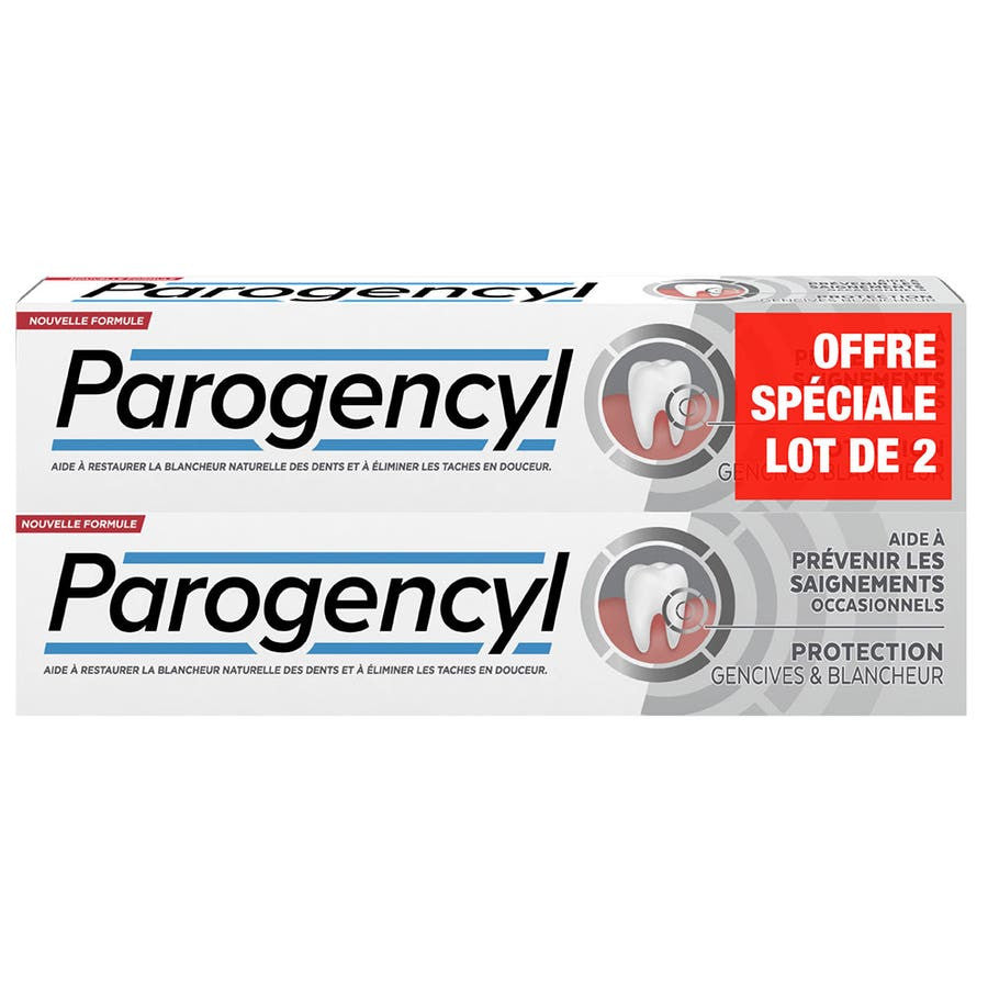 Dentifrice blanchissant Parogencyl pour la prévention des gencives, 75 ml x 2 (2,53 fl oz x 2) 