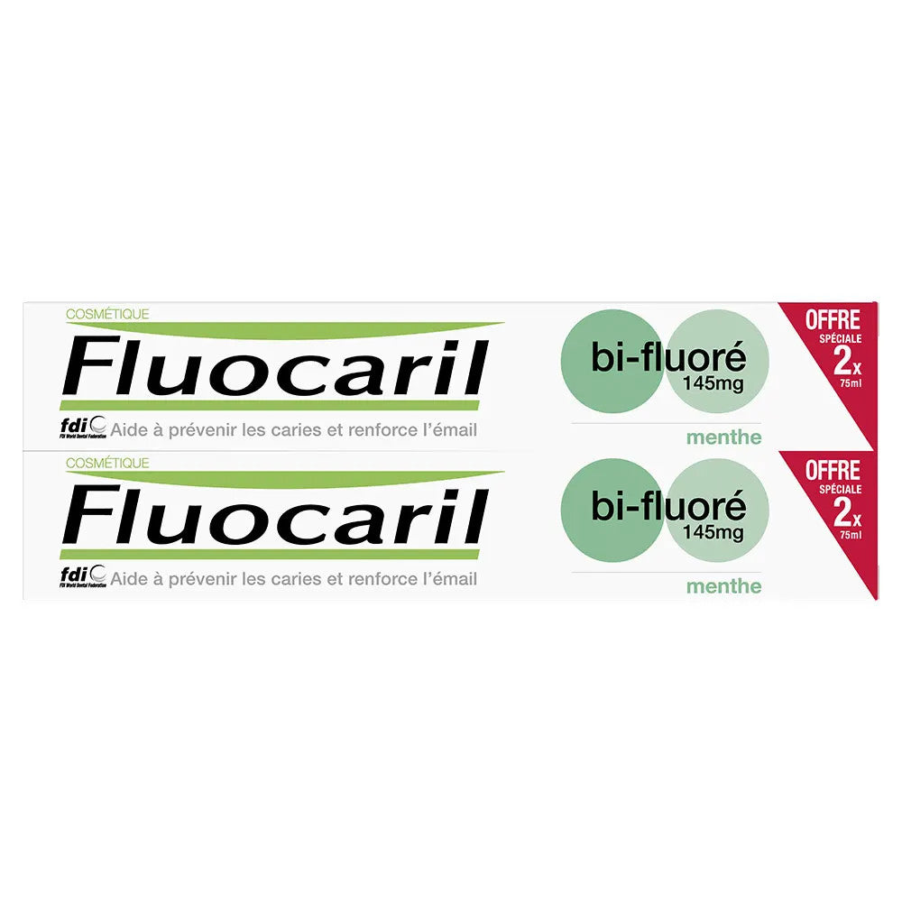 Fluocaril Toothpaste Bi-fluore Whitening Mint 75ml x2 (2.53fl oz x2)