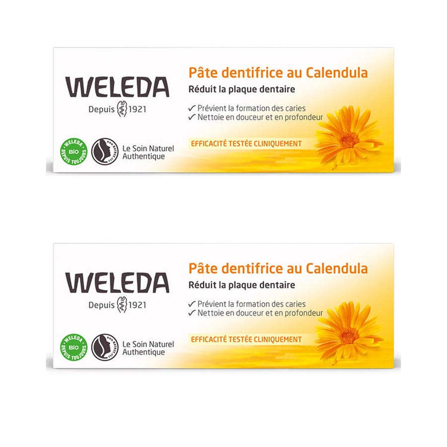 Weleda Calendula Toothpaste Reduces Dental Plaque 75ml x2 (2.53fl oz x2)
