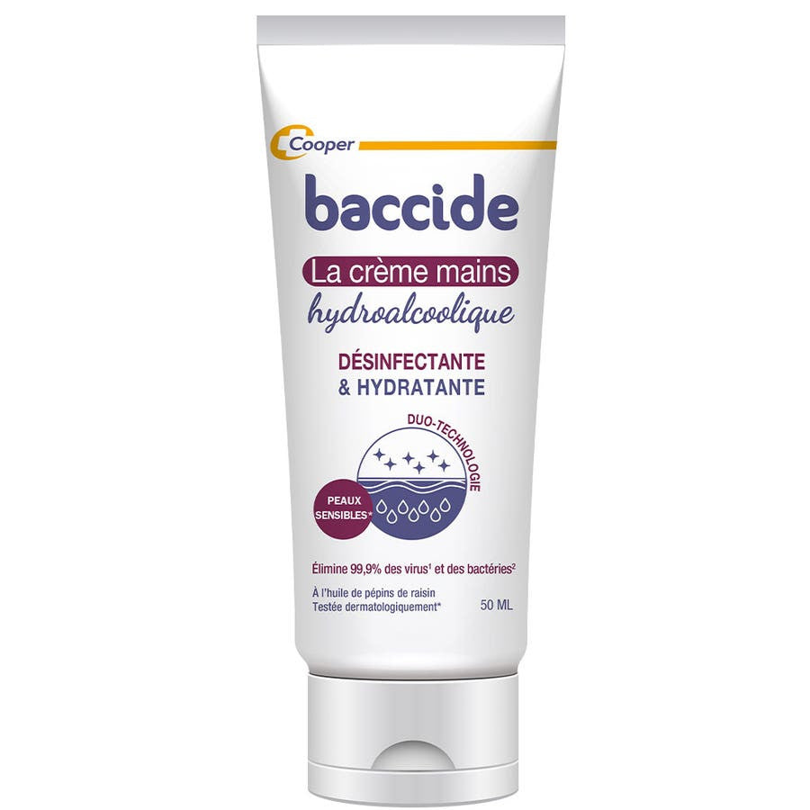 Crème hydroalcoolique pour les mains Baccide 50 ml (1,69 fl oz) 