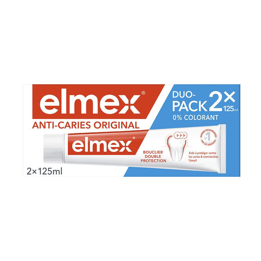 Dentifrice anti-caries Elmex 125 ml x2 (4,22 fl oz x2) 