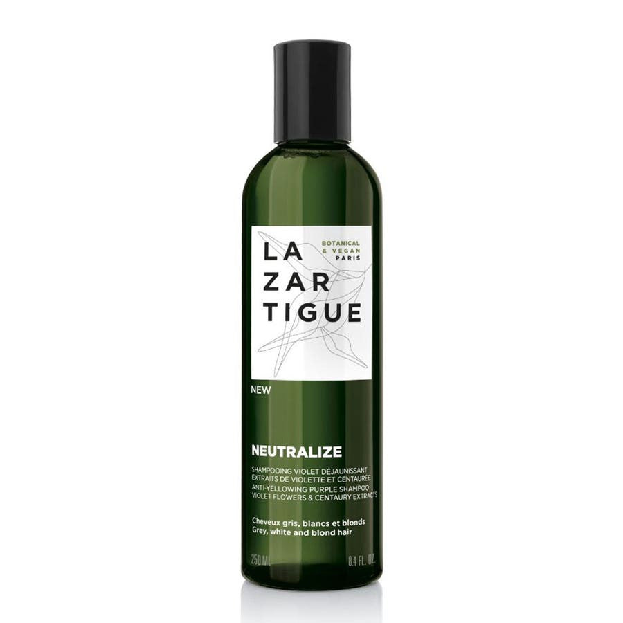 Lazartigue Neutralize Violet Shampoing Déjaunissant Cheveux Gris, Blancs et Blonds 250 ml (8,45 fl oz) 