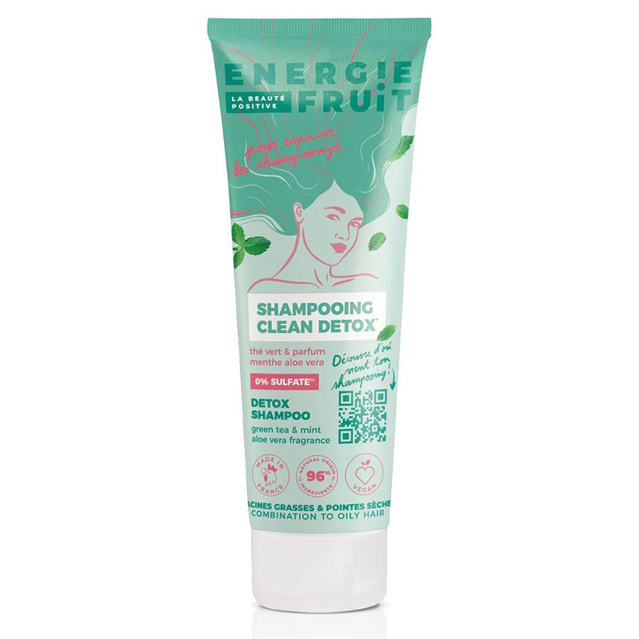 Shampooing détoxifiant au thé vert Energie Fruit Clean pour racines grasses et pointes sèches 250 ml (8,45 fl oz) 