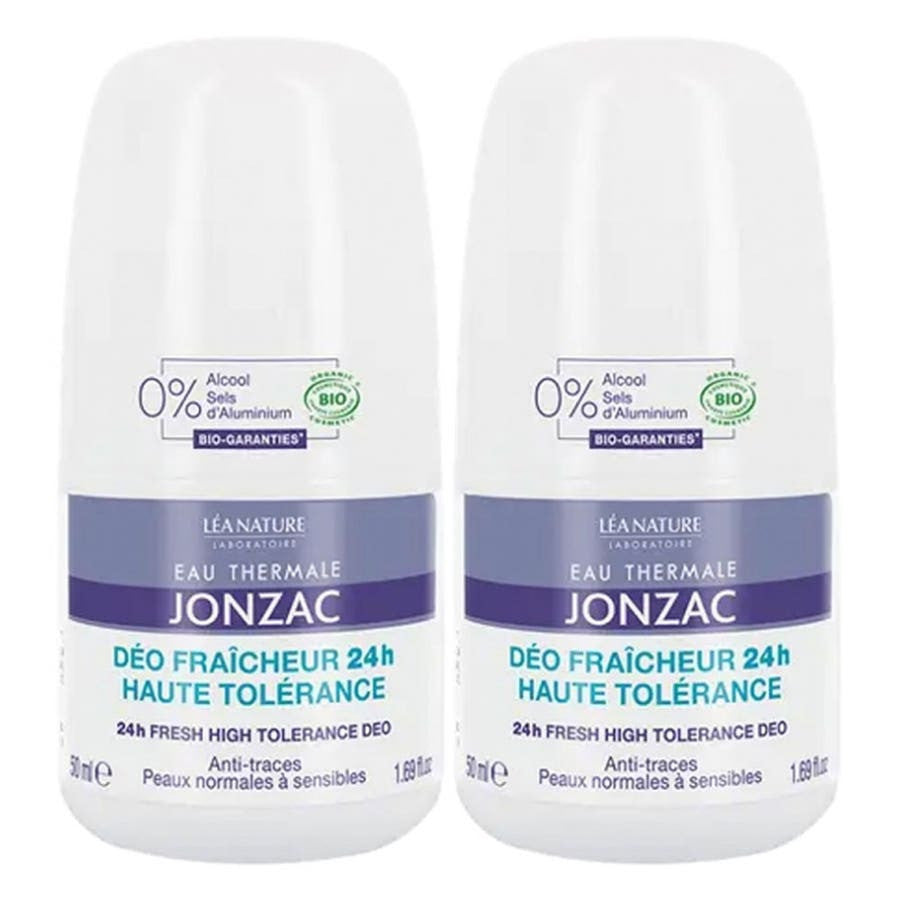 Eau thermale Jonzac Déodorant Fraîcheur Haute Tolérance 24H 50 ml x2 (1,69 fl oz x2) 