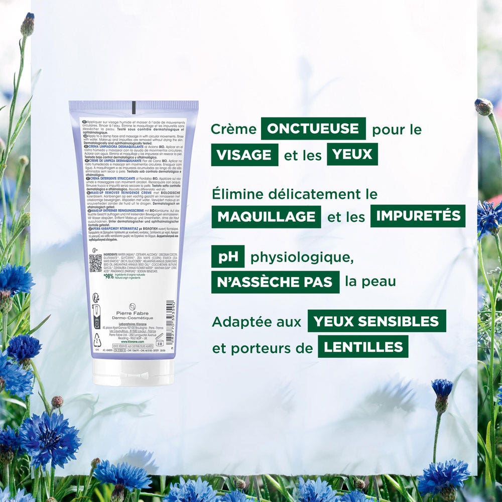 Klorane Cornflower Cleansing Cream Make-Up Removers 200ml (6.76fl oz)