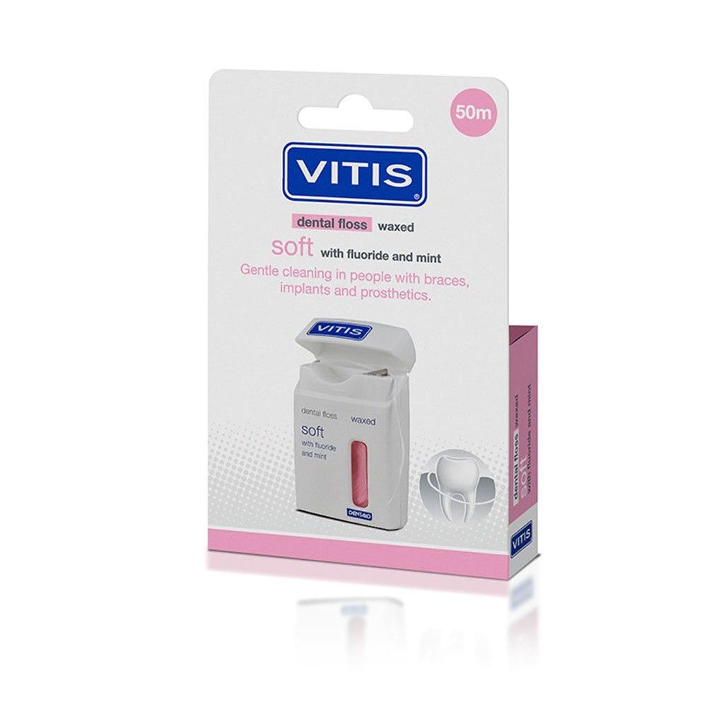 Vitis Soft Waxed and Fluorescent Dental Floss 50m